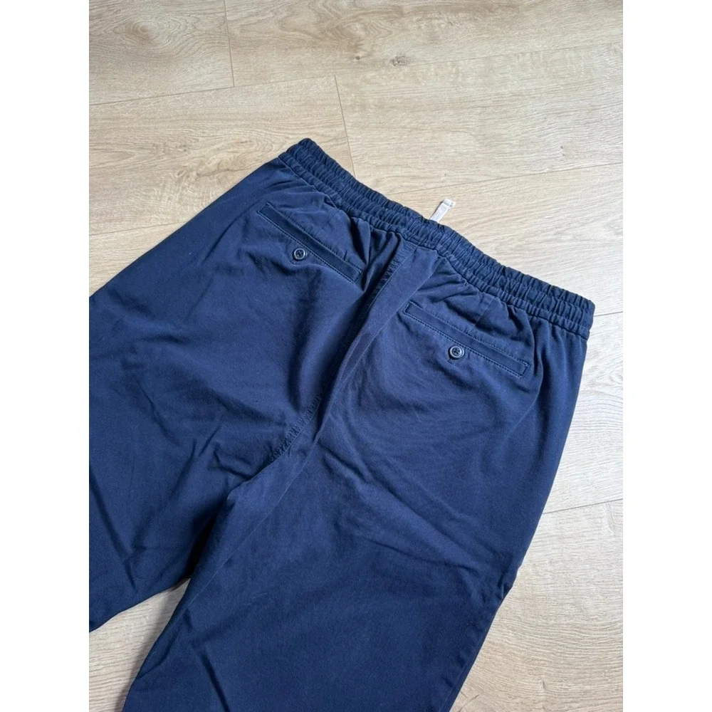 EUC Mens J.Crew Slim Dock Pant navy blue drawstring waist pull on cordura size M